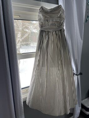 By Together Black & White Striped Strapless Maxi Dress